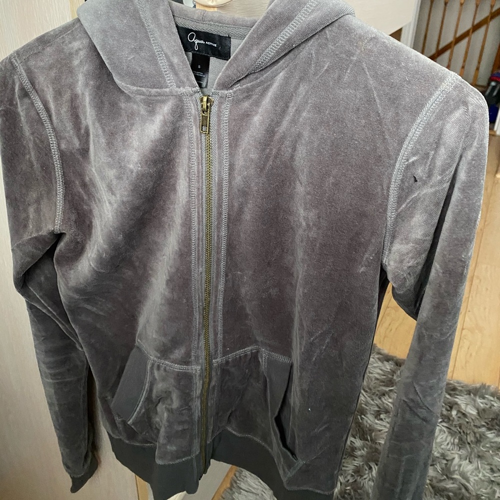 AQUA Velour Zip Hoodie
